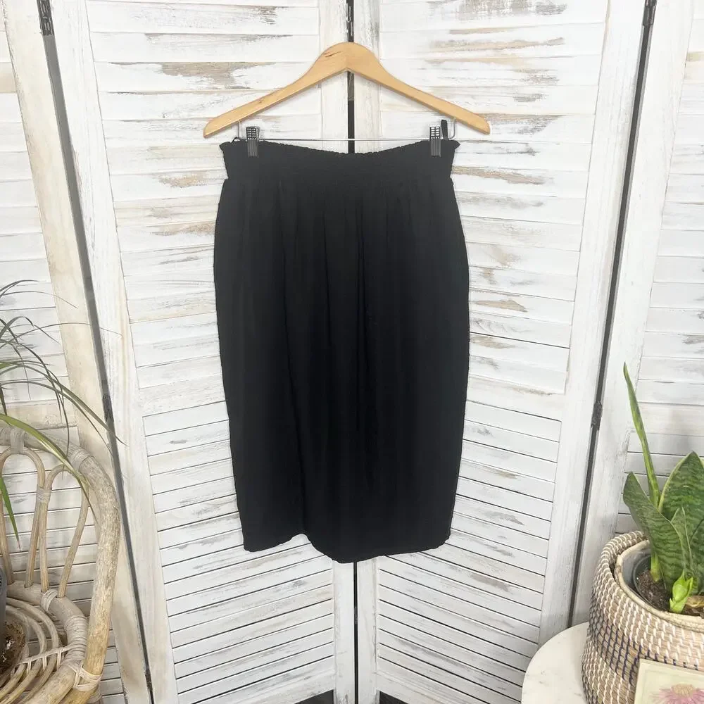 UNIVERSAL STANDARD Women's XS 10 12 Blair Swiss Dot Midi Skirt Chiffon Black - Picture 14 of 14